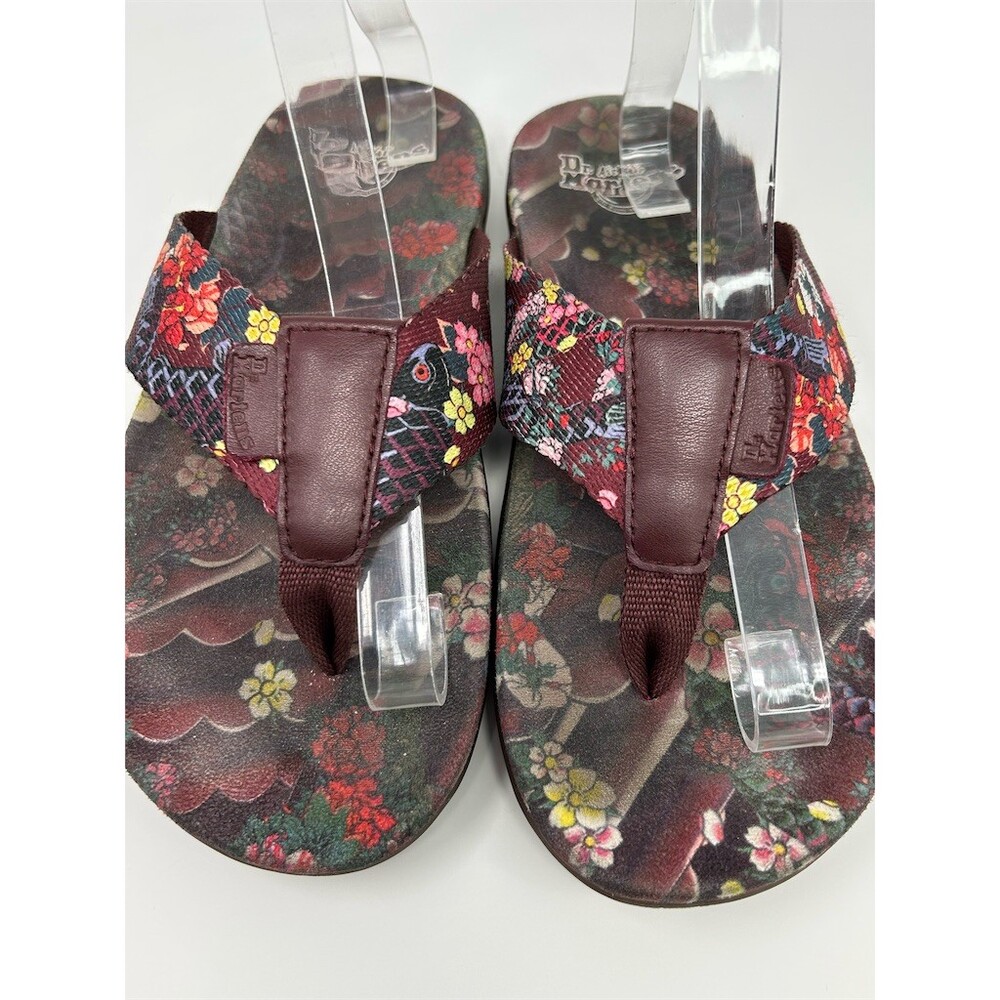 Dr. Martens Mana Thong Sandals Womens Red Floral Koi Slip On Flip Flops Size 10 - Picture 5 of 10